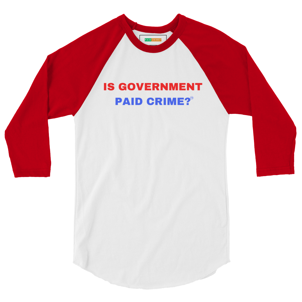 White and red cotton raglan baseball tee