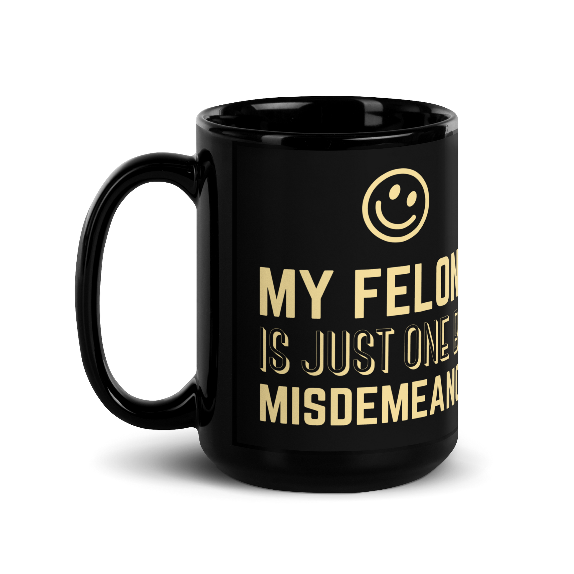 15oz black glossy ceramic mug