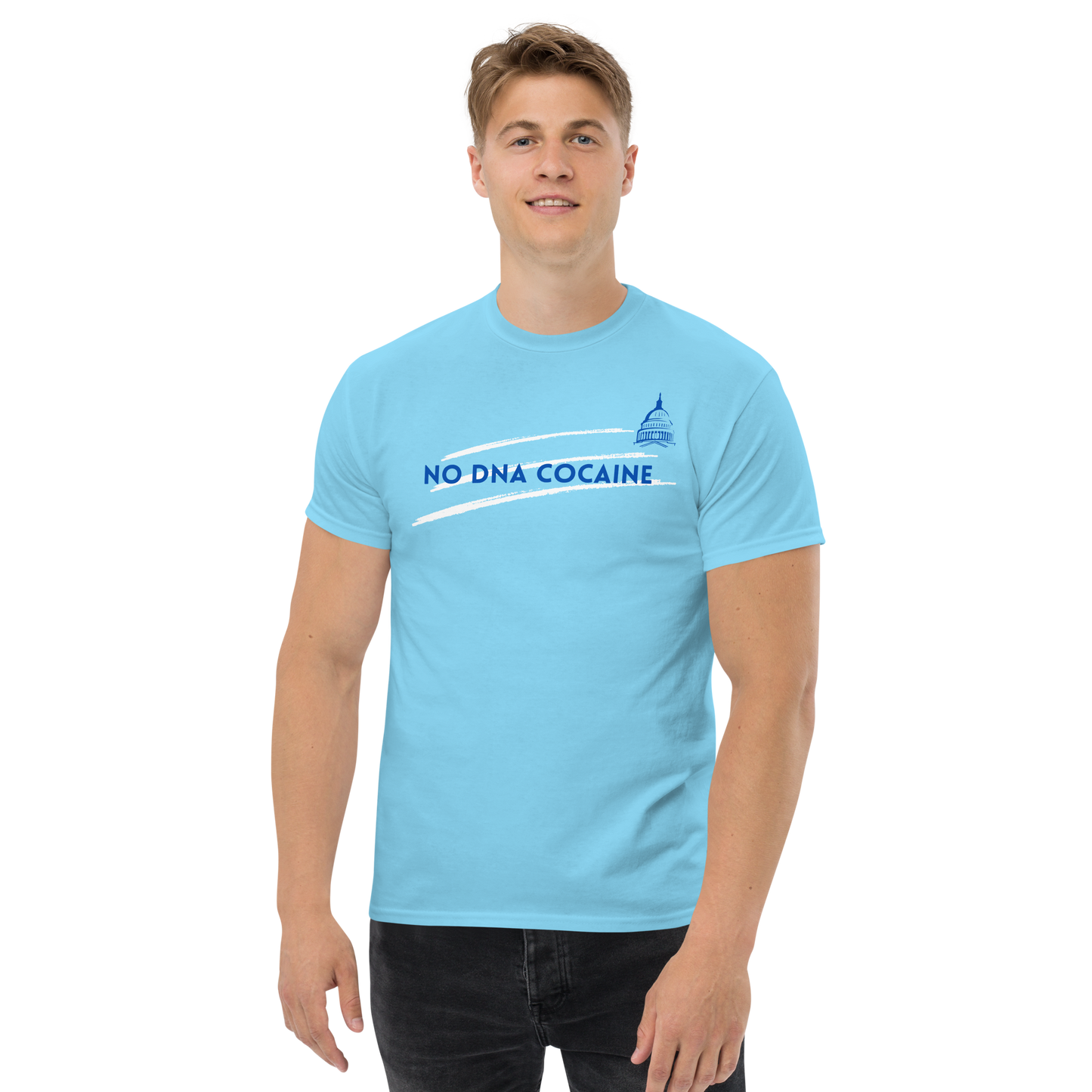 Sky blue cotton classic tee