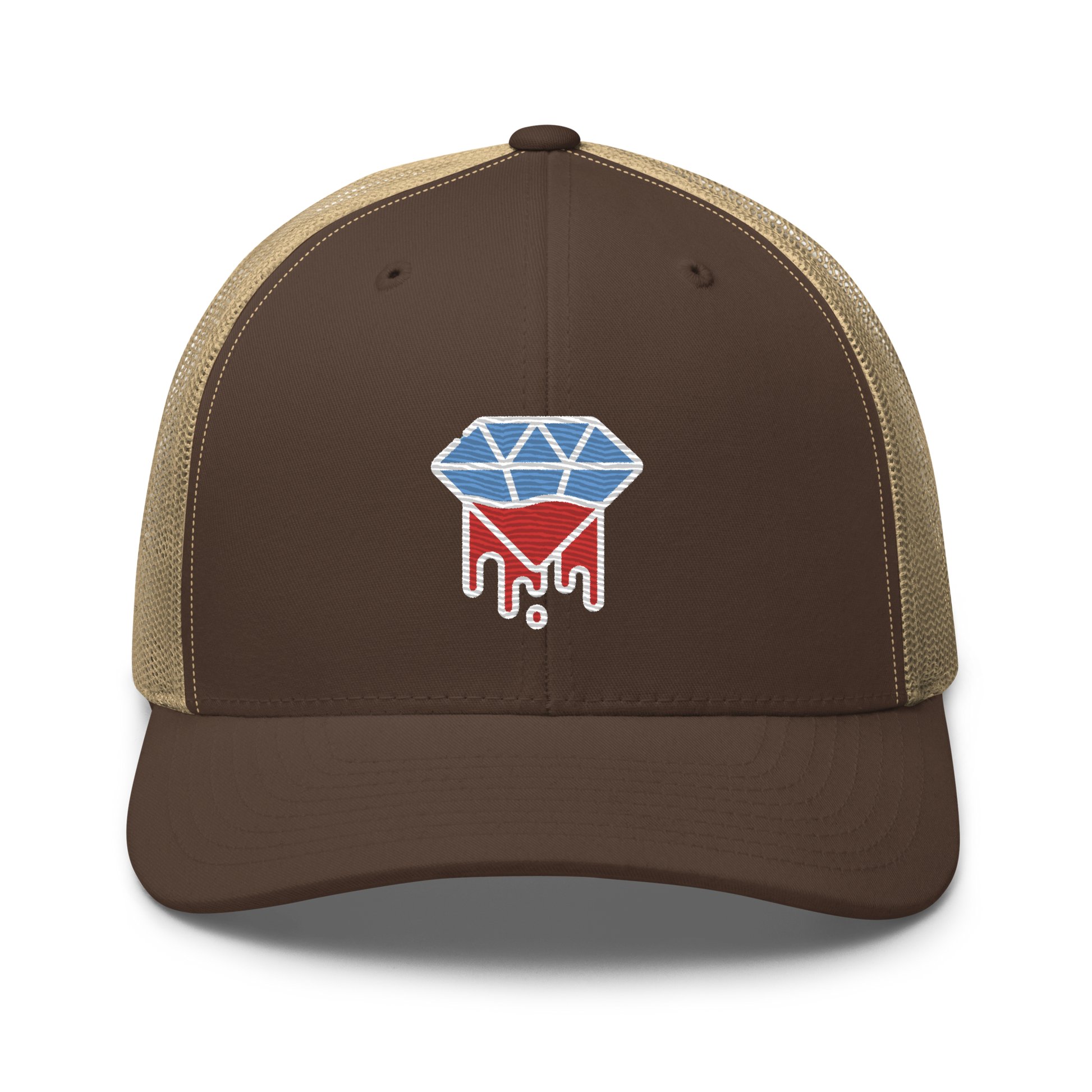 Brown and Khaki retro trucker hat