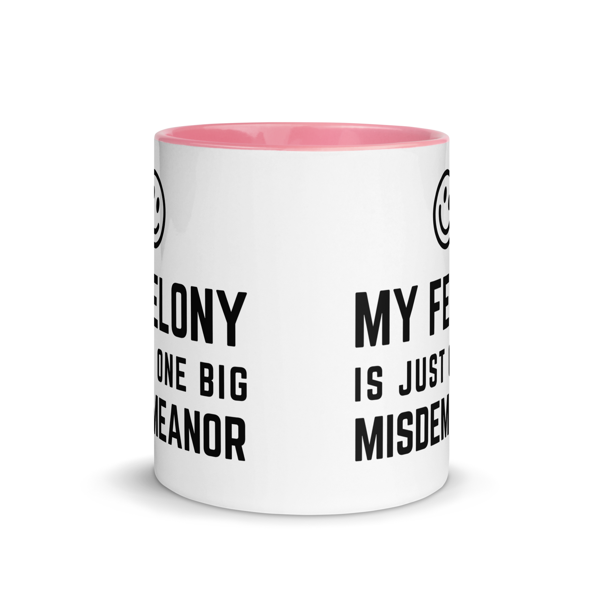 12oz White and pink ceramic mug