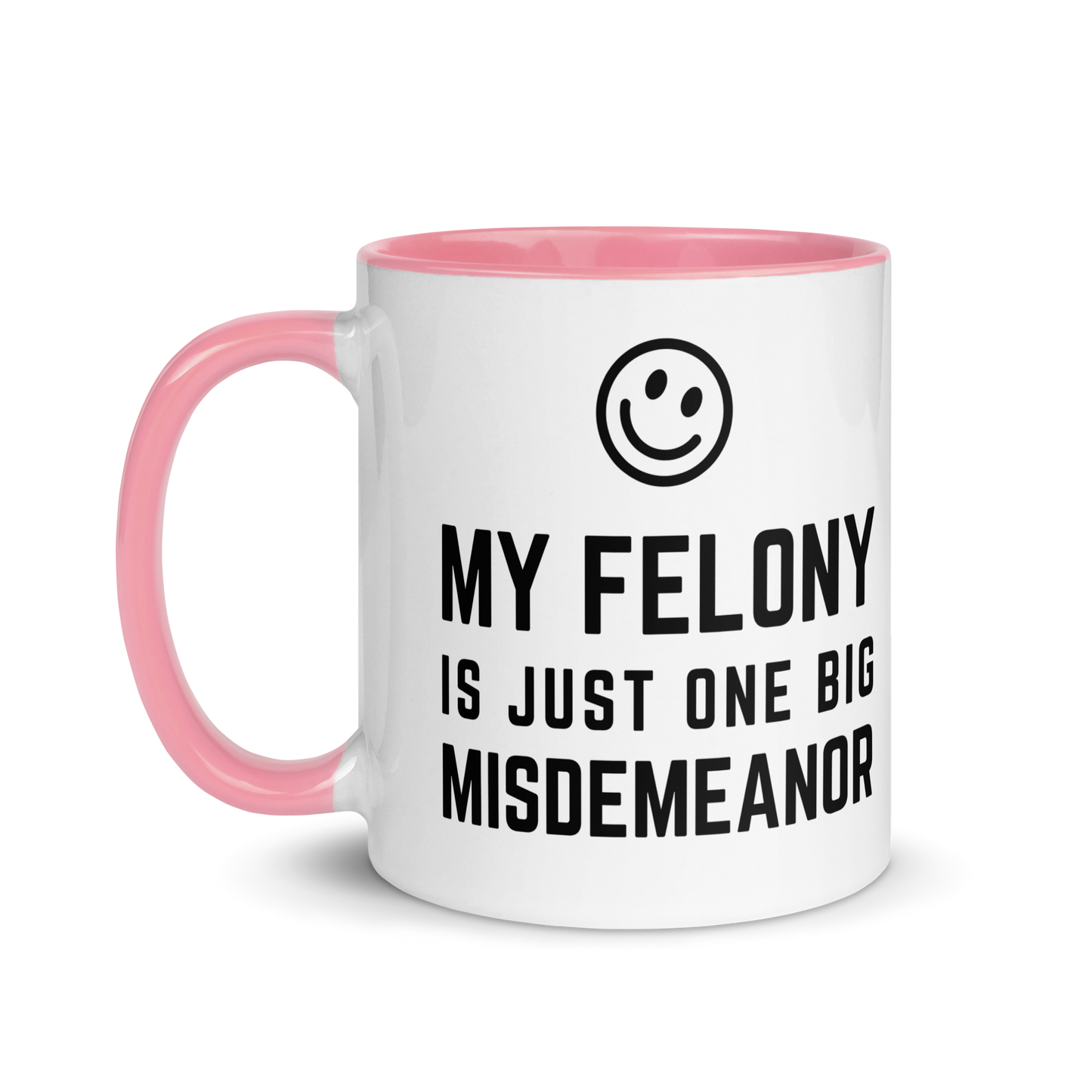 12oz White and pink ceramic mug