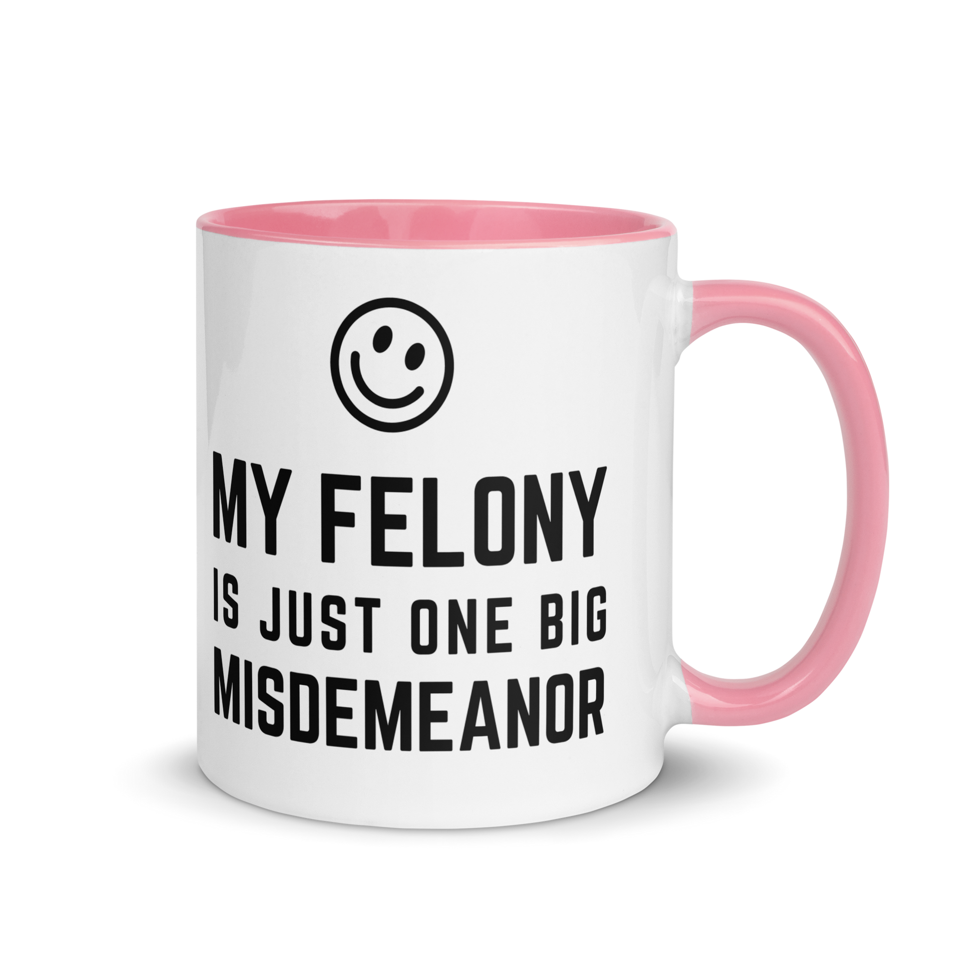 12oz White and pink ceramic mug