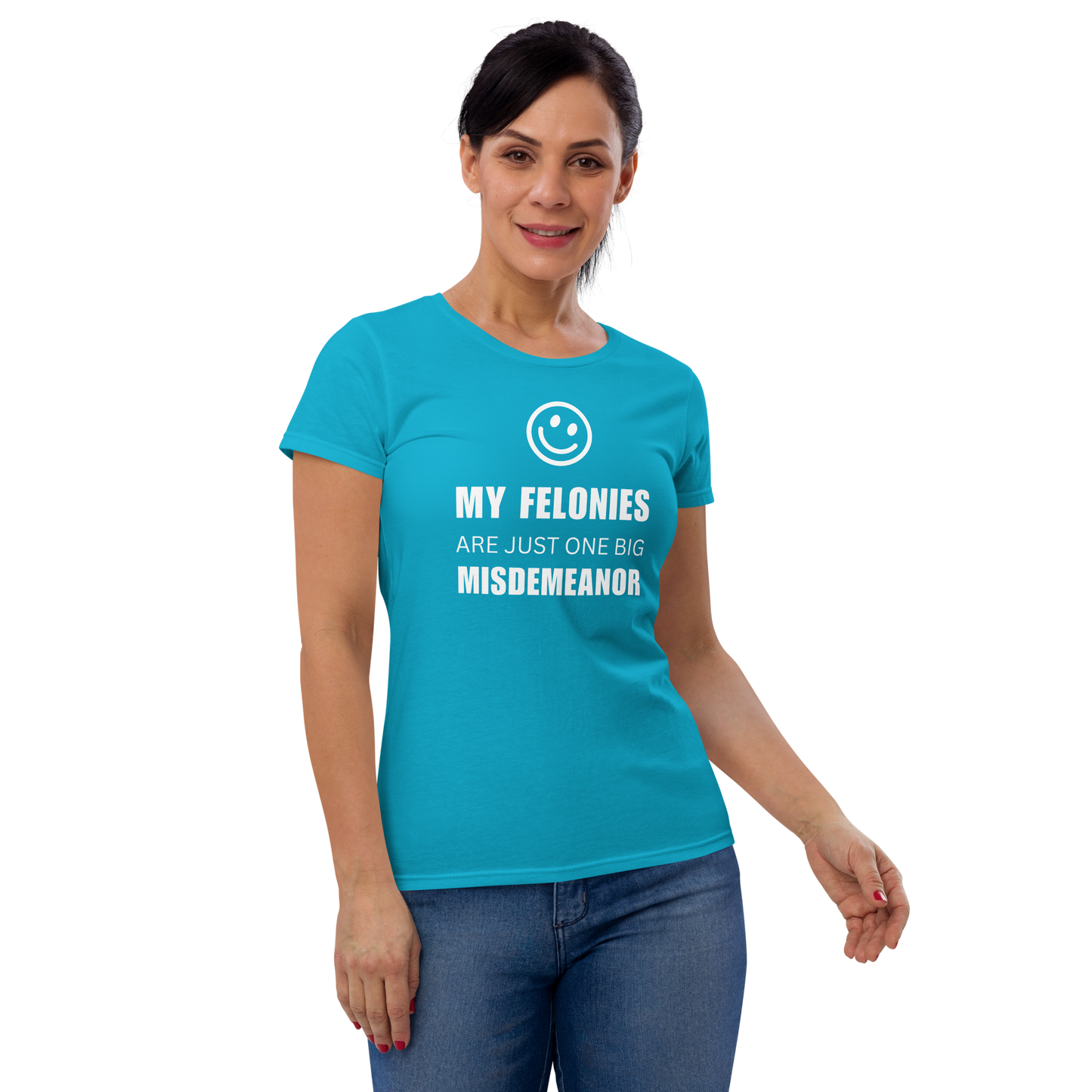 Women's "Funny Felonies" Fashion Fit T-Shirt - Gildan 880