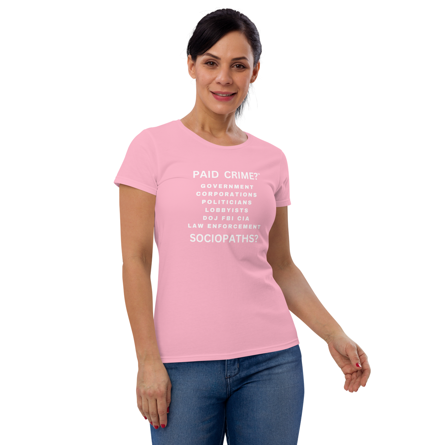 Women's fashion fit charity pink tee