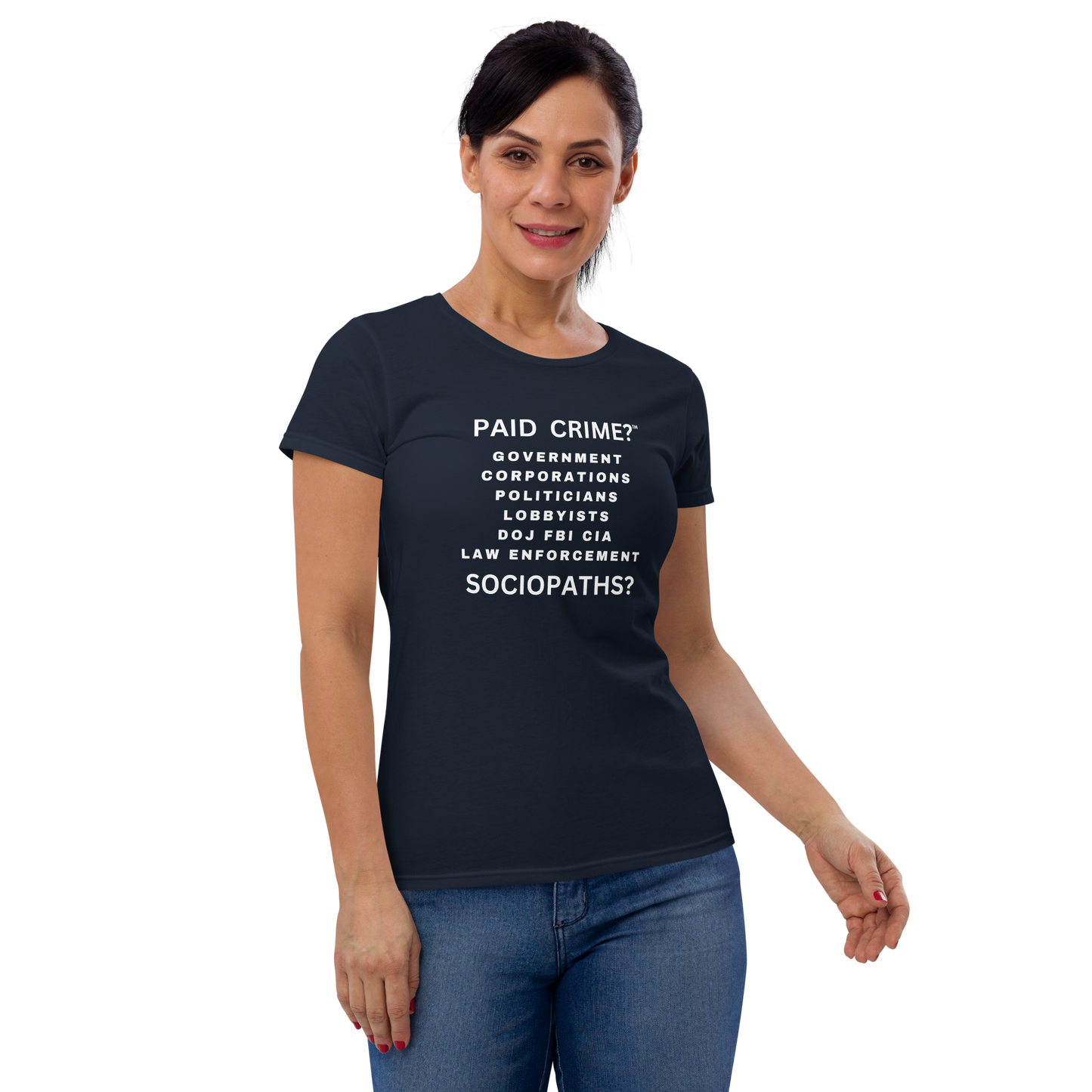 Women's fashion fit navy blue tee