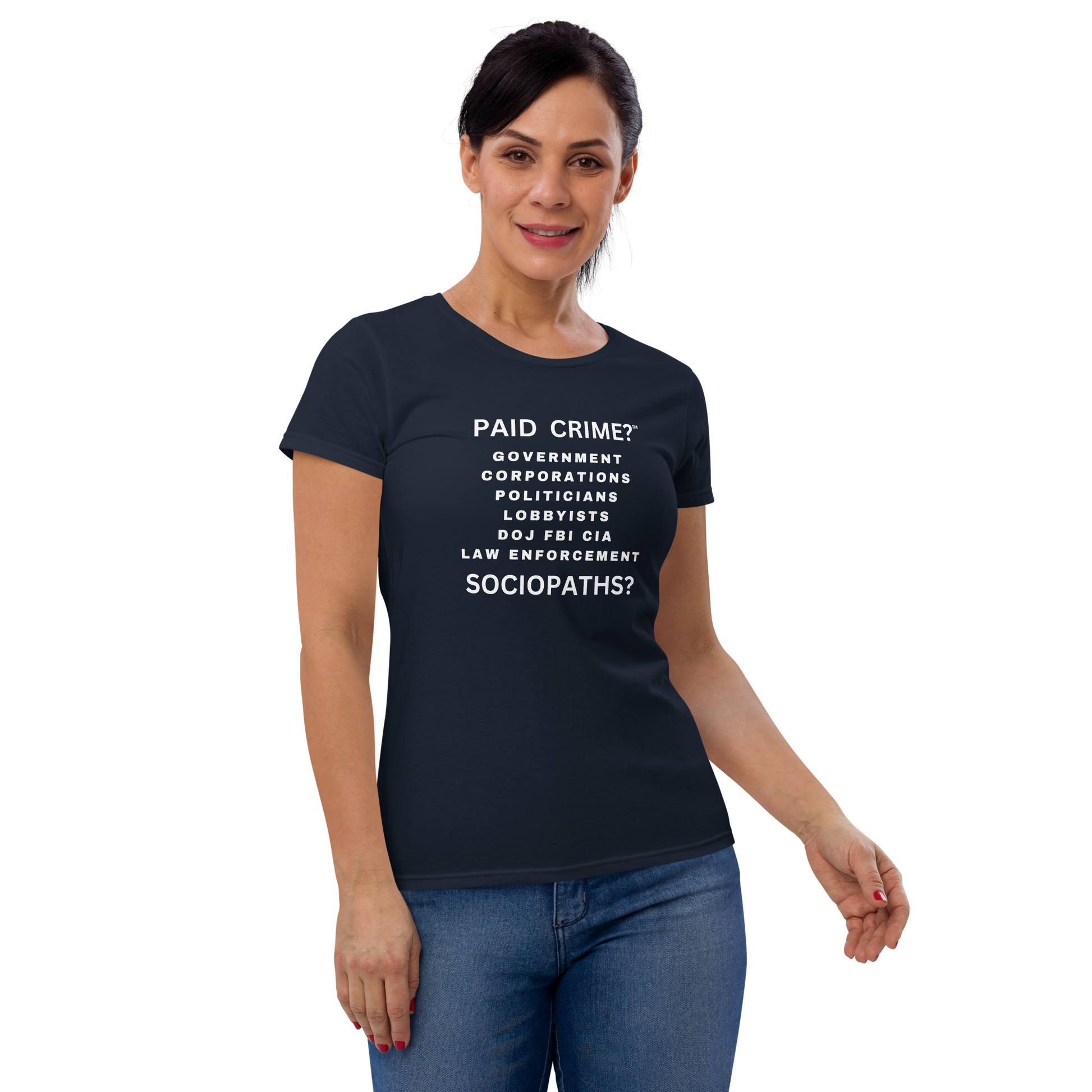 Women's fashion fit navy blue tee