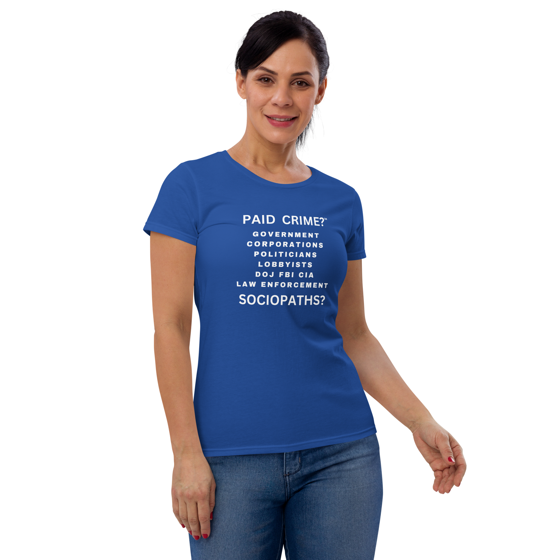 Women's fashion fit royal blue tee