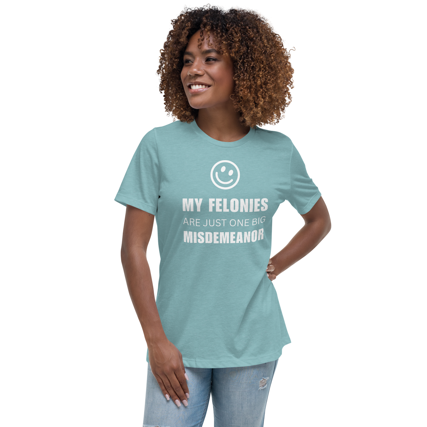 Women's "Funny Felonies" Relaxed T-Shirt | Bella + Canvas 6400