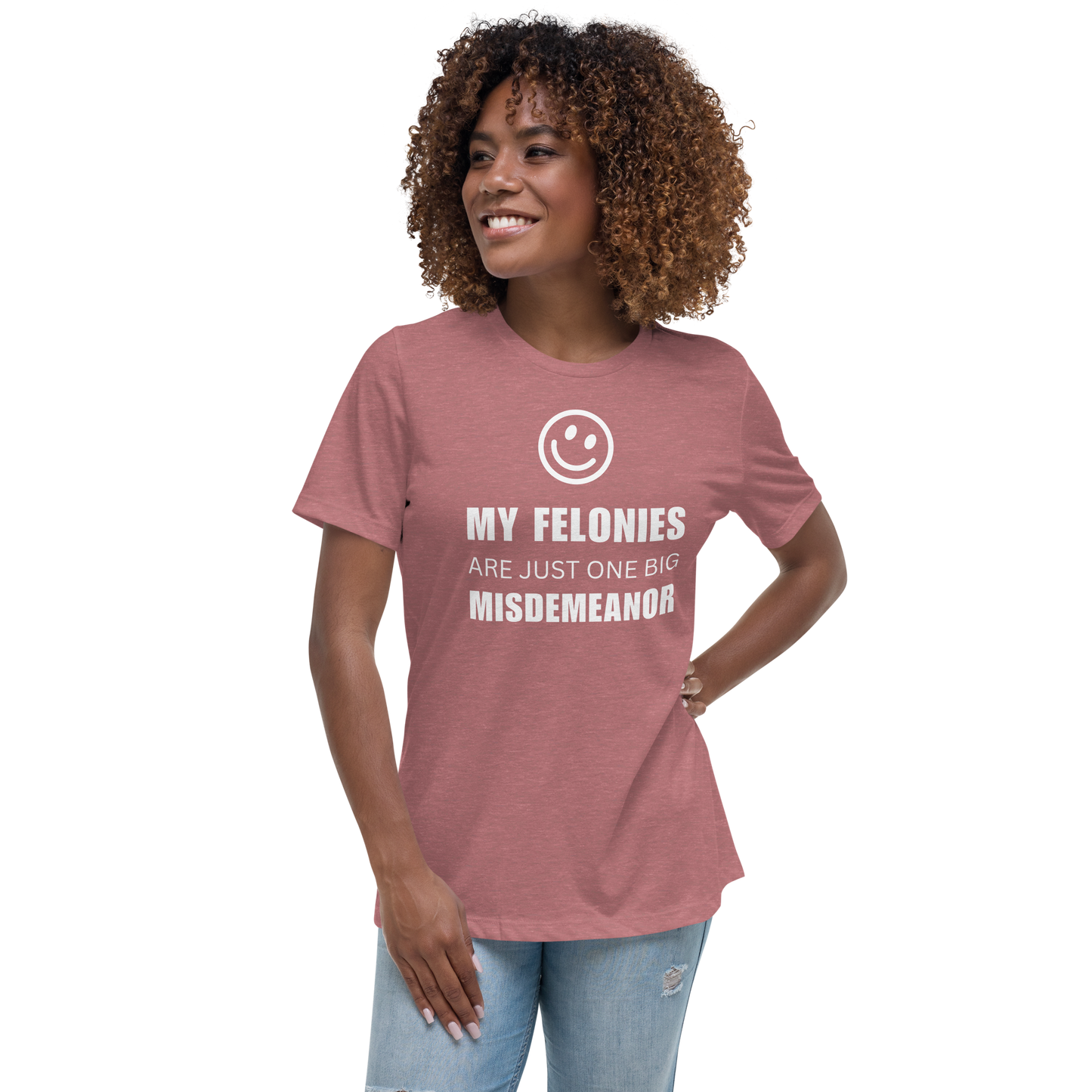 Women's "Funny Felonies" Relaxed T-Shirt | Bella + Canvas 6400