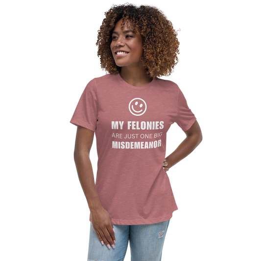 Women's "Funny Felonies" Relaxed T-Shirt | Bella + Canvas 6400