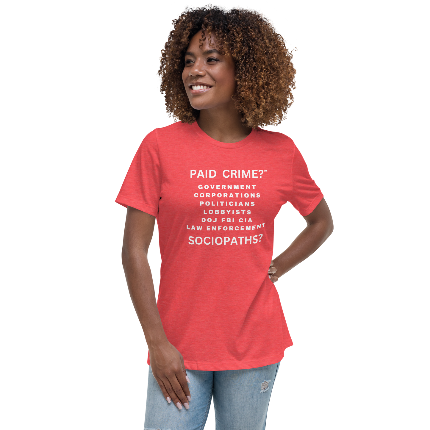 Women's relaxed fit heather red cotton tee