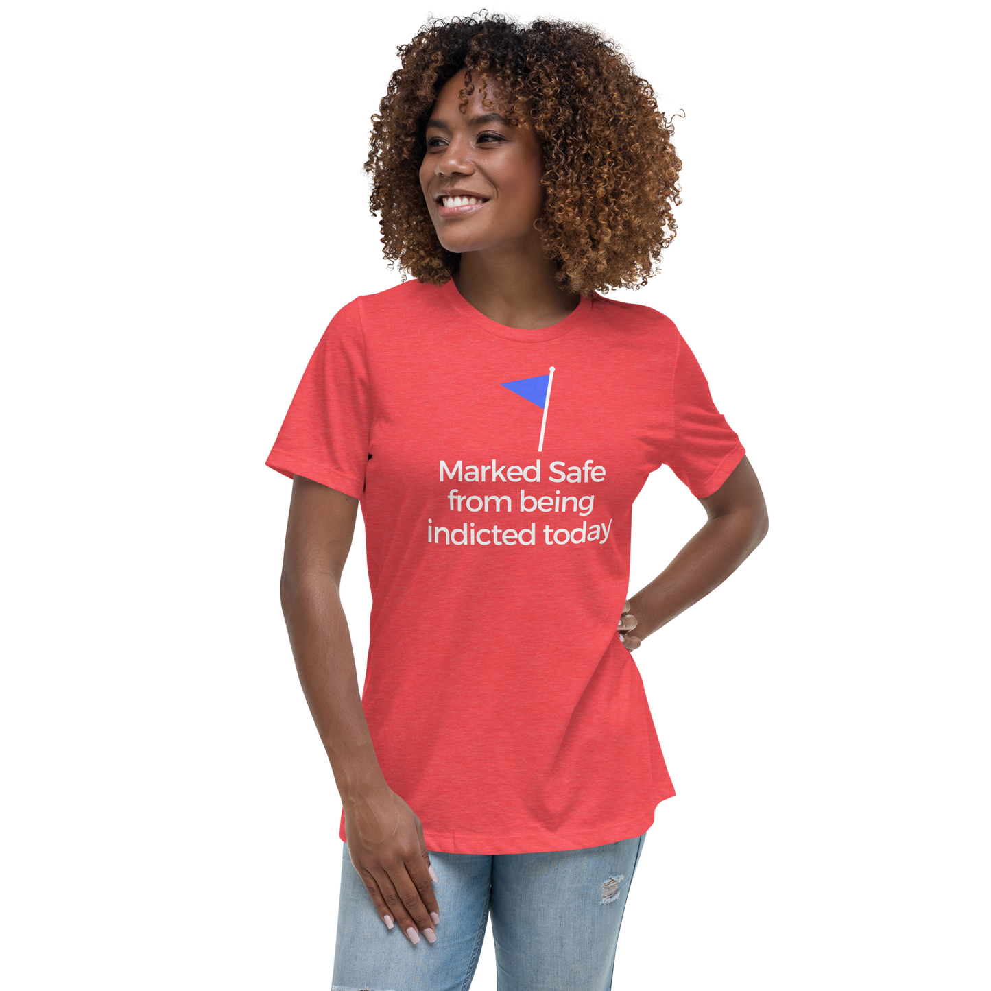 Women's relaxed fit heather red cotton tee