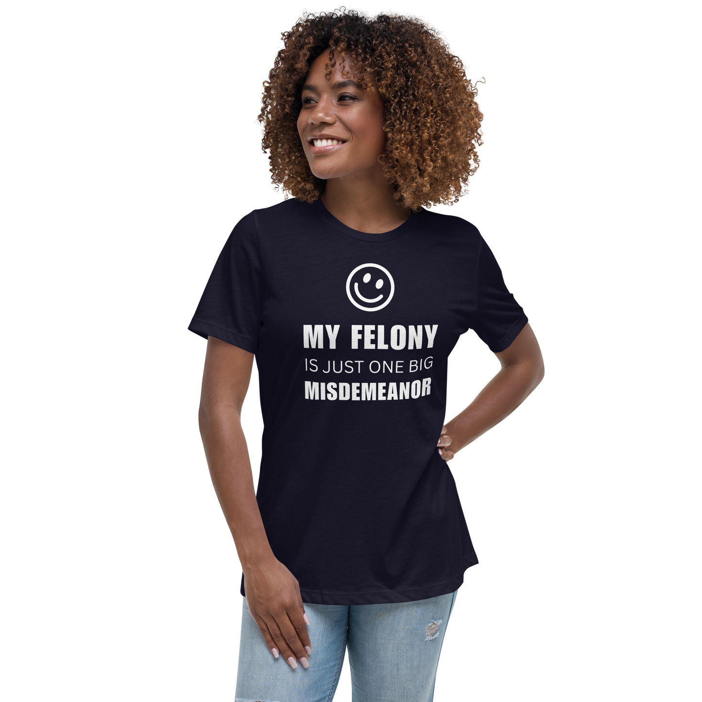 Women's "Funny Felony" Relaxed T-Shirt | Bella + Canvas 6400