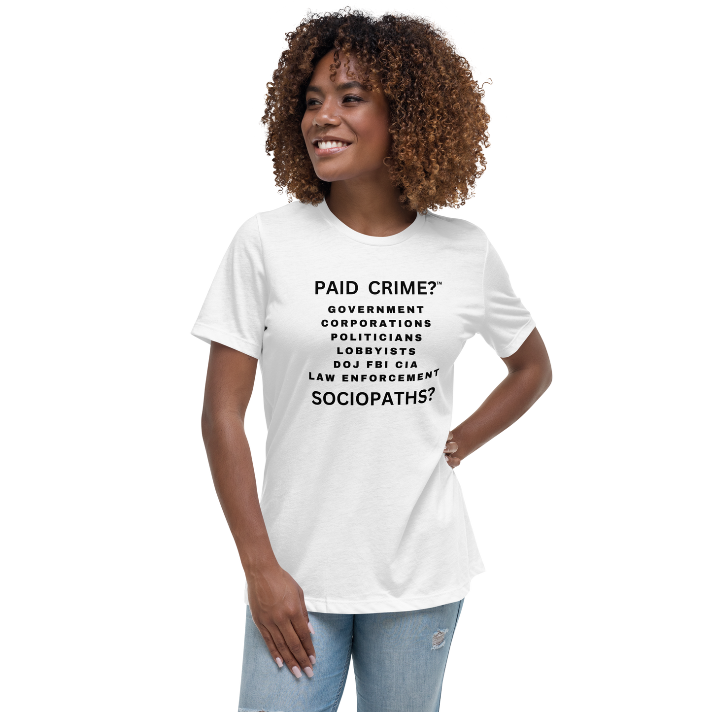 Women's relaxed fit white cotton tee