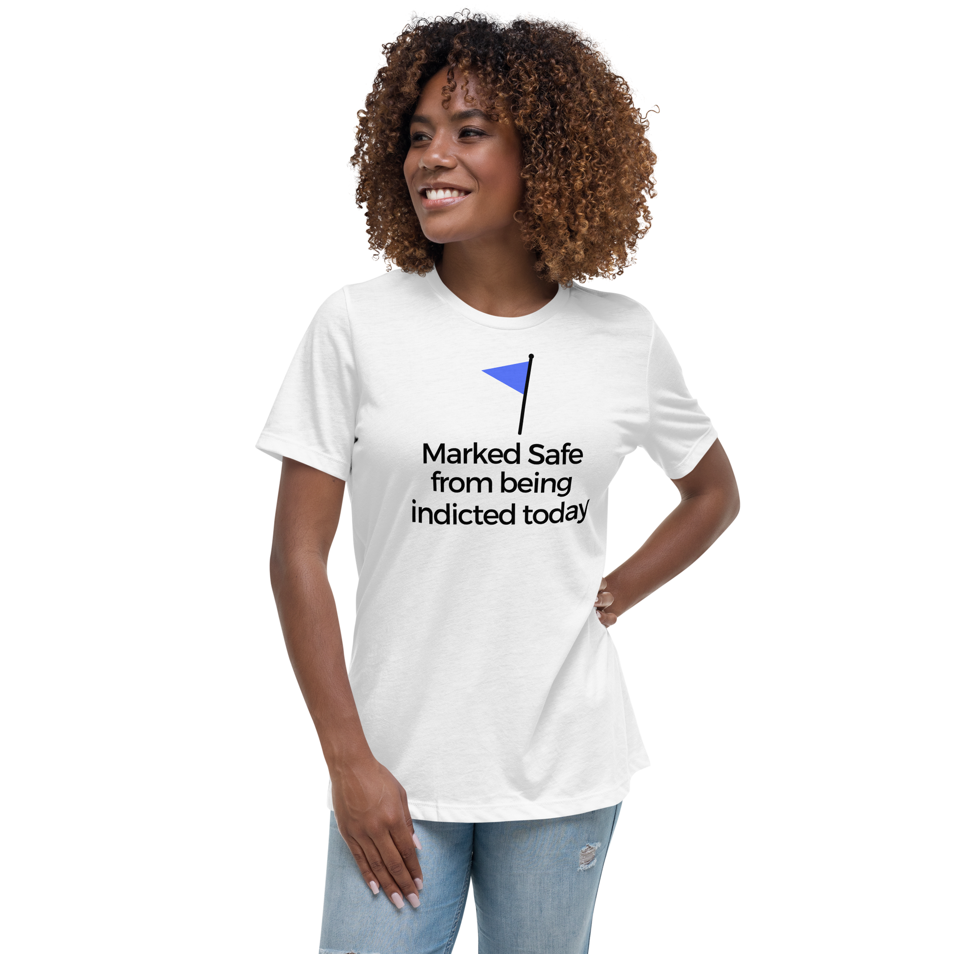 Women's relaxed fit white cotton tee